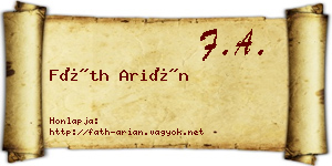 Fáth Arián névjegykártya